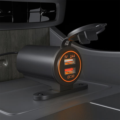 ZH-723F5 Car / Motorcycle QC3.0 Cell Phone Fast Charging Dual USB Car Charger