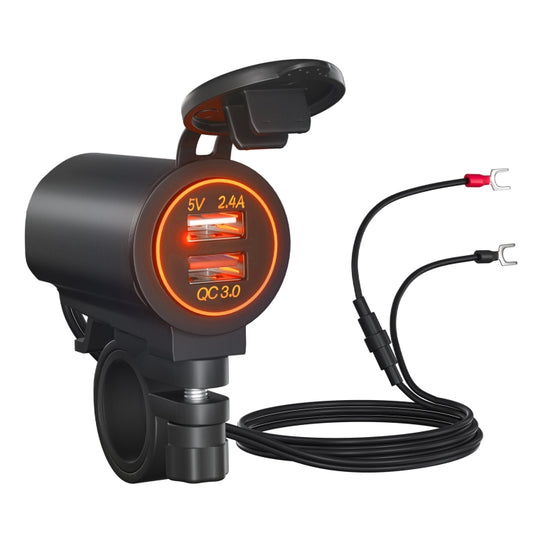 ZH-723F5 Car / Motorcycle QC3.0 Cell Phone Fast Charging Dual USB Car Charger