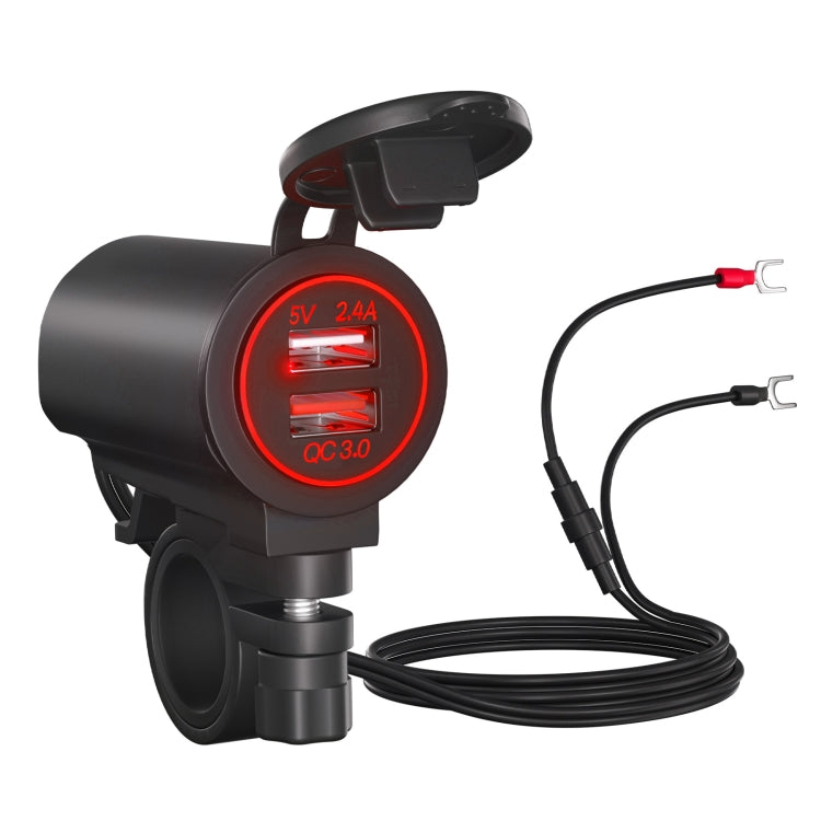 ZH-723F5 Car / Motorcycle QC3.0 Cell Phone Fast Charging Dual USB Car Charger