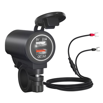 ZH-723F5 Car / Motorcycle QC3.0 Cell Phone Fast Charging Dual USB Car Charger