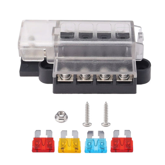 4 Way Fuse Block with Fuses and Terminals, 4 Way