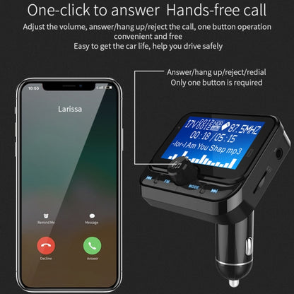 BC32 Dual USB Charging Bluetooth Hand-free Car Charger FM Transmitter MP3 Music Player Car Kit, Support Hands-Free Call & Micro SD Recording & Voltage Detection, BC32