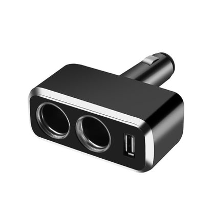 SHUNWEI SD-1909 80W 0.8A Car 2 in 1 USB Charger 90 Degree Free Rotation Cigarette Lighter, SD-1909, SD-1909 (Black)