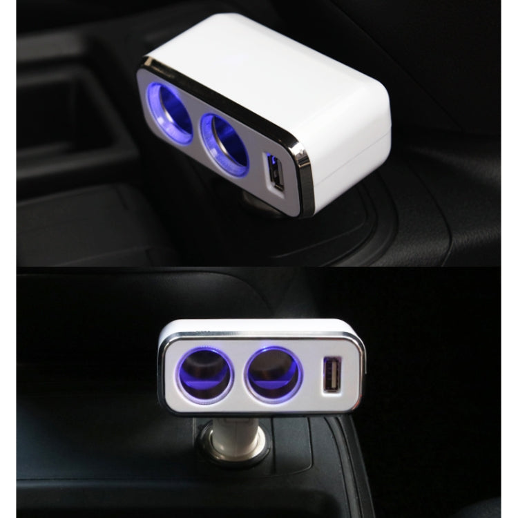 SHUNWEI SD-1909 80W 0.8A Car 2 in 1 USB Charger 90 Degree Free Rotation Cigarette Lighter, SD-1909, SD-1909 (Black)