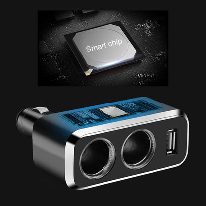 SHUNWEI SD-1909 80W 0.8A Car 2 in 1 USB Charger 90 Degree Free Rotation Cigarette Lighter, SD-1909, SD-1909 (Black)