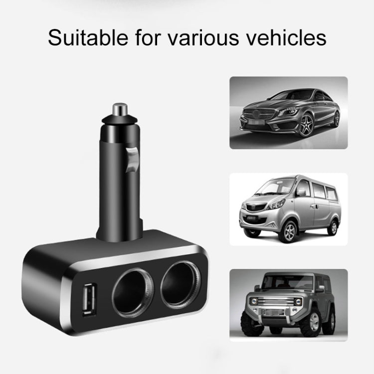 SHUNWEI SD-1909 80W 0.8A Car 2 in 1 USB Charger 90 Degree Free Rotation Cigarette Lighter, SD-1909, SD-1909 (Black)