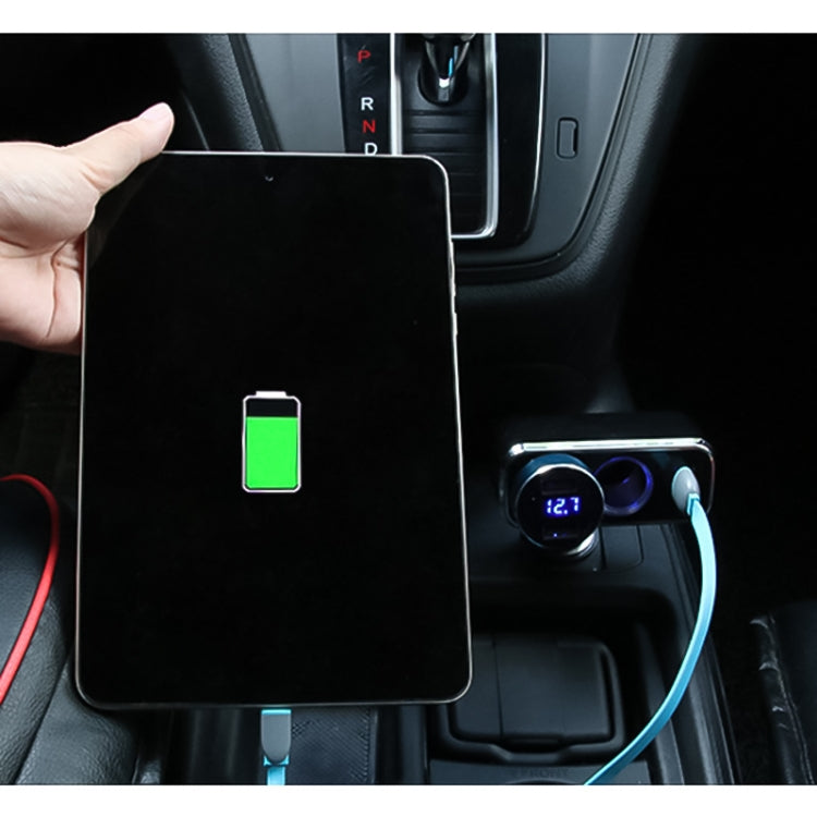 SHUNWEI SD-1909 80W 0.8A Car 2 in 1 USB Charger 90 Degree Free Rotation Cigarette Lighter, SD-1909, SD-1909 (Black)