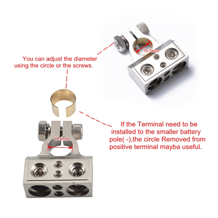 2 PCS Car Dual 1/0 & 8 Gauge Positive or Negative Battery Terminal