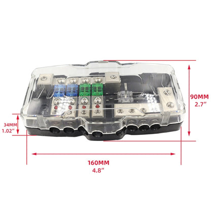 CP-0722 Orvac 0-4 GA 4 Circuit HD Fuse Power Distribution Block Ground Buss with LED Indicator, CP-0722