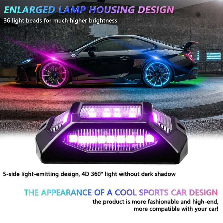 G6 RGB Colorful Car Chassis Light LED Music Atmosphere Light With 24-Button Remote Control, 6 in 1
