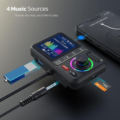 BT98 Colorful Screen Car Bluetooth MP3 Player FM Transmitter Cigarette Lighter Charging, BT98