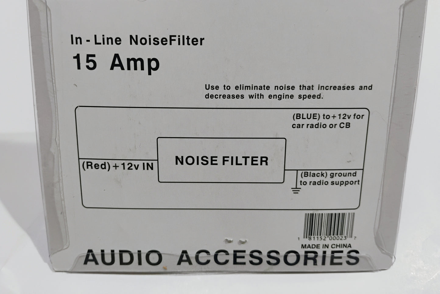 15 AMP In-Line Noise Filter Hum and Engine Noise Suppressor for Car Audio