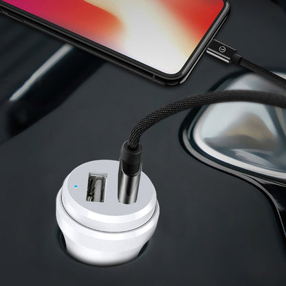 ipipoo XP-1 Dual USB Car Fast Charging Charger with Android Line, XP-1 (White)