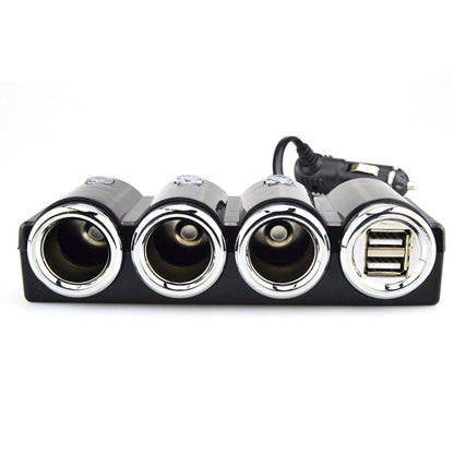 Car Cigarette Lighter Socket Splitter Dual USB Port Car Charger 3-Way Adapter, 1503