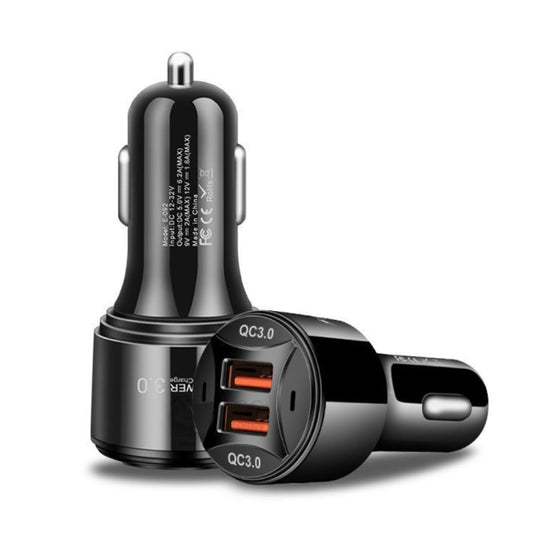 TE-092 36W Dual QC3.0 USB Fast Car Charger, TE-092