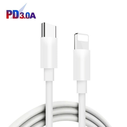 WKN-707 PD 20W USB-C / Type-C + QC 3.0 25W USB Mini Car Charger with USB-C / Type-C to 8 Pin Data Cable, Cable Length: 1m