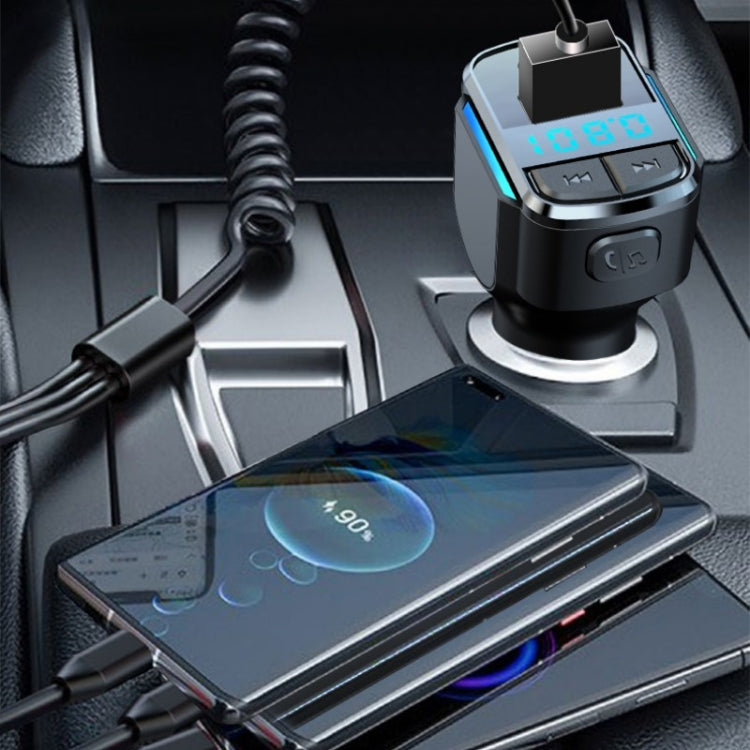C34 Car Bluetooth 5.0 Charger FM Transmitter Cigarette lighter MP3 Music Player, C34
