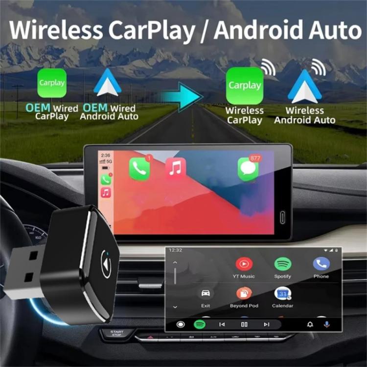 M26 5.8G / 2.4G Dual Band WiFi Bluetooth USB Dongle 2 in 1 For CarPlay / Android Auto Car Adapter, M26