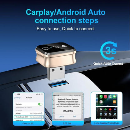 M70 For AirPlay / Miracast 4 in 1 Smart Screen Mirroring Adapter CarPlay / Android Auto Wired to Wireless, M70