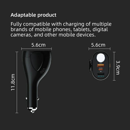 A13 Multifunctional QC3.0 Car Charger Safety Hammer Seatbelt Cutter with LED Flashlight, A13