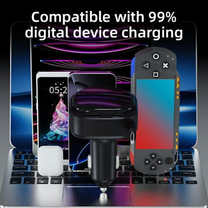 K8 PD 20W and QC 18W Fast Charger USB-A and USB-C Dual Port Car Charger with Retractable Type-C Cable, K8
