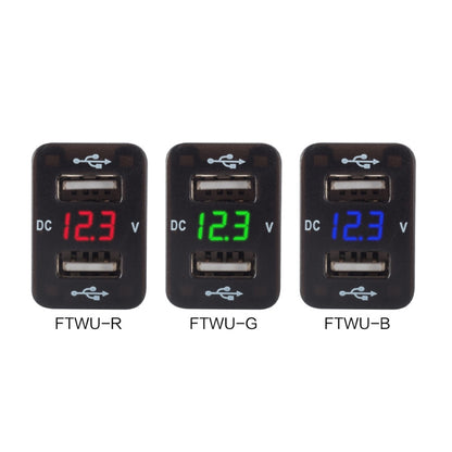 Car Charger Original Hole Non-Destructive Modification Of Dual Usb Car Charger With Line Suitable For Toyota, FTWU Red Light, FTWU Green Light, FTWU Blue Light, FTWUX Red Light, FTWUX Green Light, FTWUX Blue Light