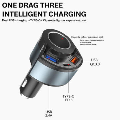 5V3A Cigarette Lighter PD Super Fast Charging Multifunctional Car Charger, 5V 3A Black, 5V 3A White