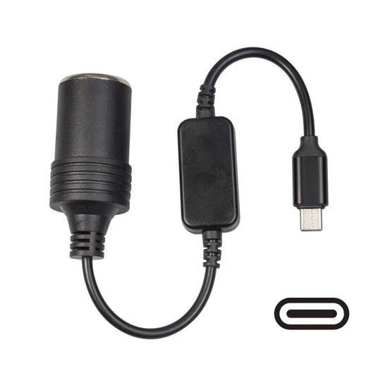 12W Power Driving Recorder TYPE-C to Cigarette Lighter Socket, 60cm