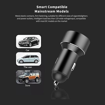 Mini Multifunctional Dual USB Digital Display Car Charger, Black, Grey, Red