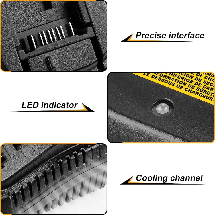 DCB118 For Dewalt 12V-20V Electric Tool Battery Charger, US (Black), EU (Black), UK (Black), AU (Black), US (Yellow), EU (Yellow), UK (Yellow), AU (Yellow)
