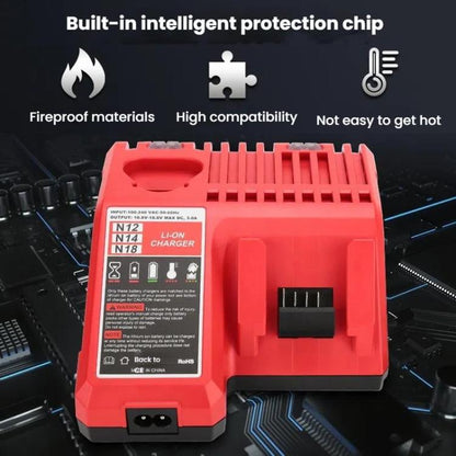 M12-18C For Milwaukee 18V Power Tools Battery Charger, EU, US