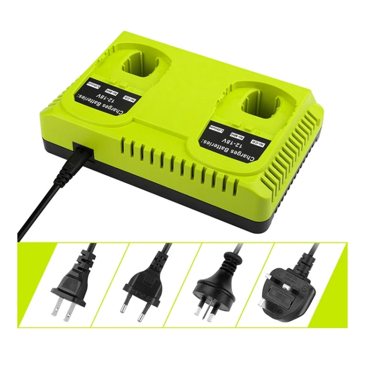 For RYOBI P108 / P117 12-18V Lithium Nickel Battery Dual Port Charger, EU, US, UK, AU