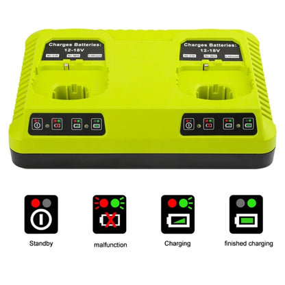 For RYOBI P108 / P117 12-18V Lithium Nickel Battery Dual Port Charger, EU, US, UK, AU