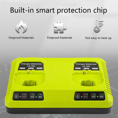 For RYOBI P108 / P117 12-18V Lithium Nickel Battery Dual Port Charger, EU, US, UK, AU