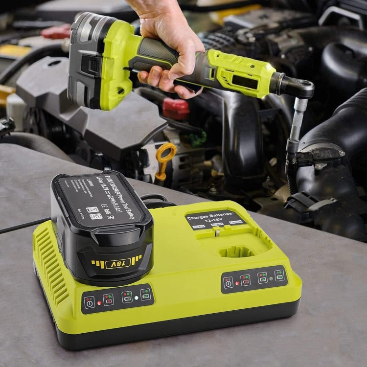 For RYOBI P108 / P117 12-18V Lithium Nickel Battery Dual Port Charger, EU, US, UK, AU