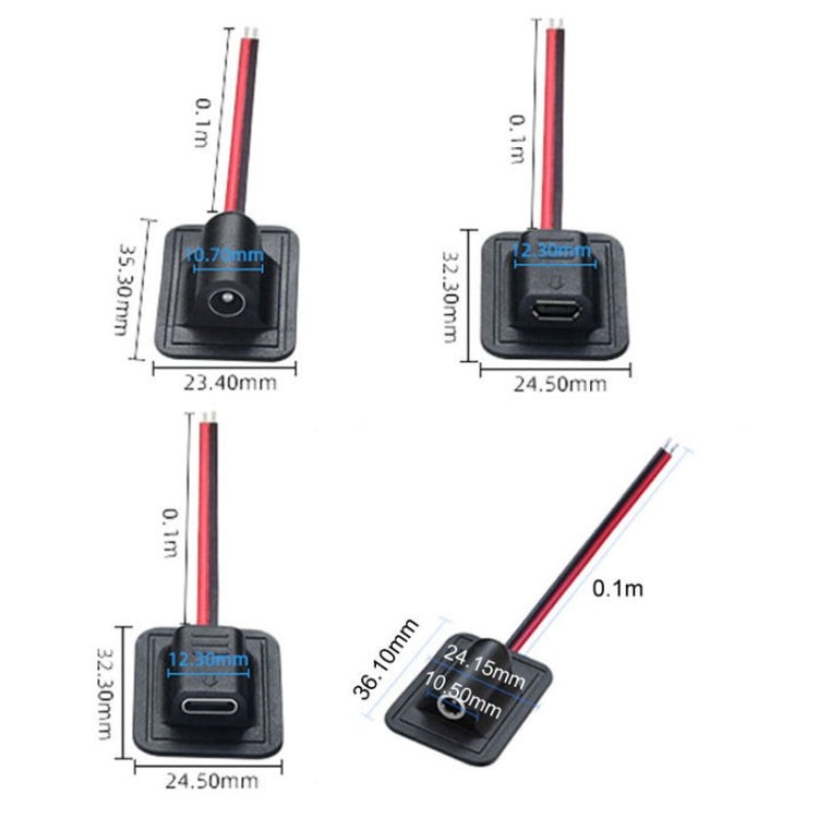 Sewing Wire Charging Thermal Products Busbar Cord Protective Equipment Heating Power Cord, DC35135, DC5521, Micro, Type-C