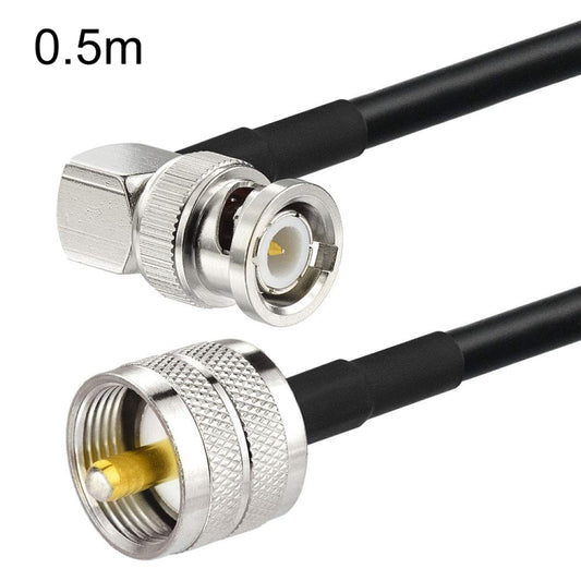 BNC Male Right Angle To UHF PL259 Male RG58 Coaxial Cable, 0.5m, 1m, 2m, 3m, 5m, 8m, 10m