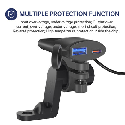 Motorcycle PD+USB Fast Charging Mobile Phone Charger Rearview Mirror Extension Bracket