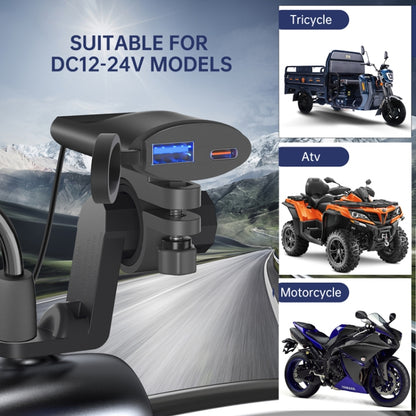 Motorcycle PD+USB Fast Charging Mobile Phone Charger Rearview Mirror Extension Bracket