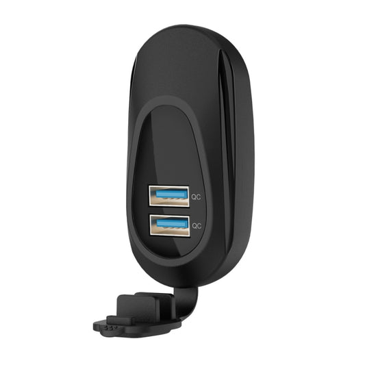 12-24V Bus Handlebar Installed USB Fast Charging Charger, 2U QC+QC