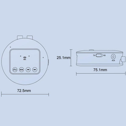 GT77 NFC Bluetooth Receiver & Transmitter With Ambient Light Car Audio Amplifier & Audio Converter, GT77