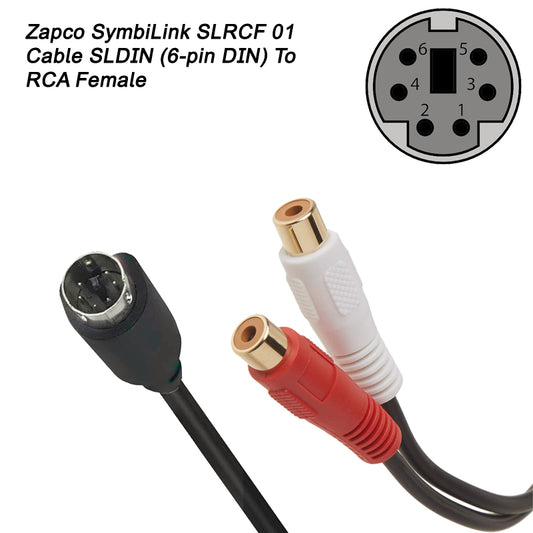 Zapco SymbiLink SLRCF 01 Cable SLDIN (6-pin DIN) To RCA Female SLDIN.T SLRCM SLRCF-01