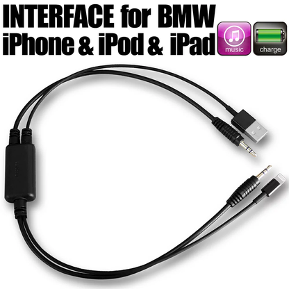 USB 3.5Mm Aux Interface Cable Compatible with BMW X3 X5 Series iPod iPhone