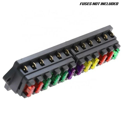 12 Way 12V 24V Auto Car Power Distribution Blade Fuse Holder Box Block Panel