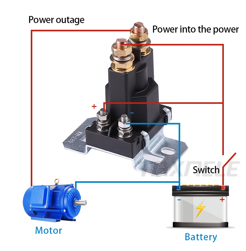 Dual Battery Isolator Relay Start On/Off 4 Pin 500A 12V for Car Power Switch