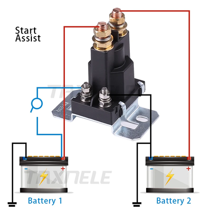 Dual Battery Isolator Relay Start On/Off 4 Pin 500A 12V for Car Power Switch