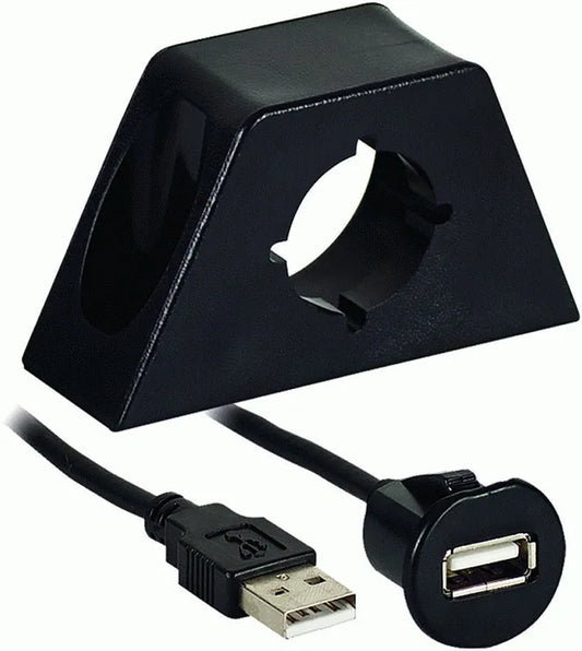 Male USB To Female USB Jack With Mount