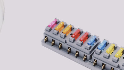 12 Way 12V 24V Auto Car Power Distribution Blade Fuse Holder Box Block Panel