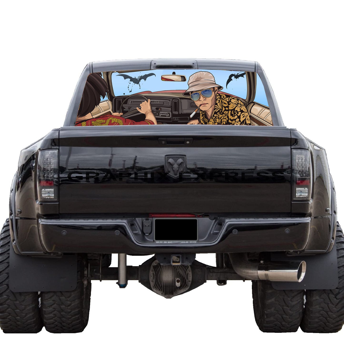 54x24 inch Cult Classic Perforated Window Decal "Somewhere Around Barstow"